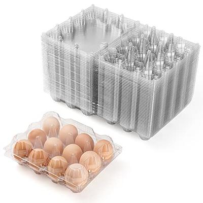 FVIEXE 100PCS Egg Cartons Cheap Bulk, Empty Plastic Chicken Egg Carton,  Each Holds Half Dozen Eggs (