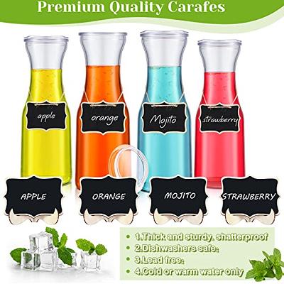 DilaBee Plastic Water Pitcher With Lid (32 Oz) Carafe Pitchers for Drinks,  Milk, Smoothie, Iced Tea Pitcher, Mimosa Bar Supplies - Juice Containers  with Lids for Fridge - Food Grade BPA-Free (6-Pack) 