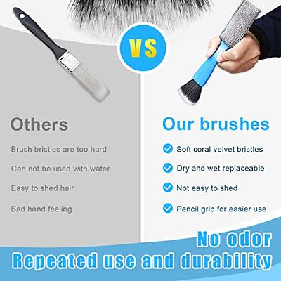 5x Car Interior Detailing Brush Boar Hair Wheel Air Conditione Cleaning  Tools US