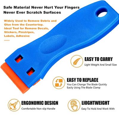 EHDIS Plastic Razor Blade Scraper Tool Car Sticker Remover Tool For  Adhesive Remover, Label,Decal,Tint,Glue,Tape Removing from Window and Glass