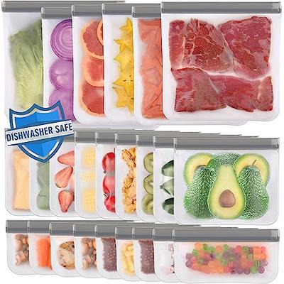 Reusable Food Storage Bags - 12 Count BPA Free Reusable Freezer Bags (2  Gallon & 5 Sandwich & 5 Snack Size Bags) Leak Proof Freezer Safe Bag for  Meat