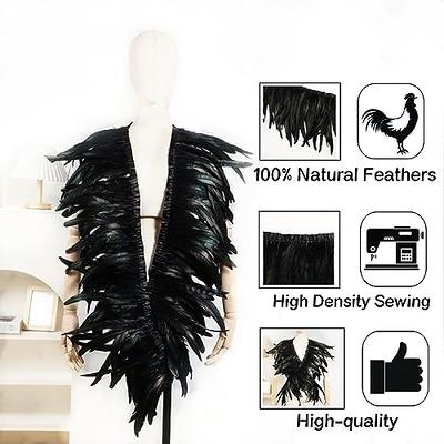 Black Natural Ostrich Feathers Trim 10-15cm 10 Yards