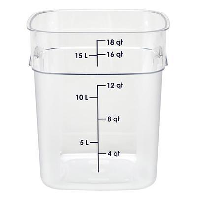 Vigor 18 Qt. Translucent Square Polypropylene Food Storage Container