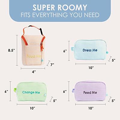 Easy Baby - Diaper, Bottle, and Supplies - Organizer Pouches - Change,  Feed, and Dress Me (4 Pack Premium Quilted) | Organizing Packing Tote Cubes  for