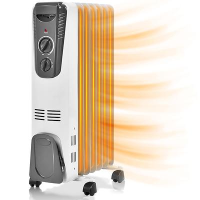 Costway 1500W Oil Filled Radiator Heater Electric Space Heater w/  Humidifier Black 