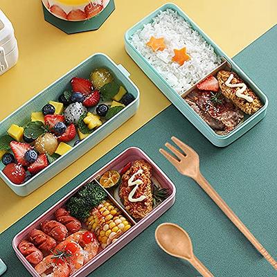 3 Compartments Bento Box For Adults/kids, Leakproof Bento Box Adult Lunch  Box Reusable With Spoon & Fork, Food-safe Bento Lunch Box Meal Prep  Containe