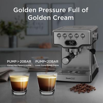 Mr. Coffee Programmable Espresso, Cappuccino, Coffee Maker with Automatic  Milk Frother and 15-Bar Pump Stainless Steel Black