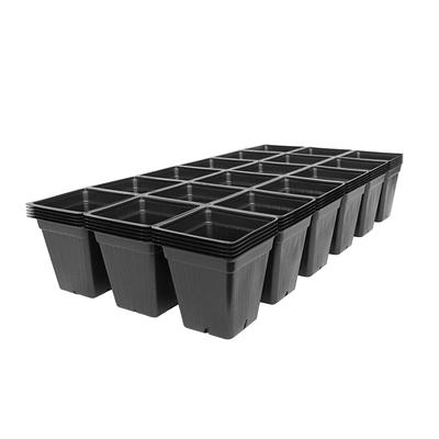 Black Plastic Starter Pot For Plants 3.5 Inch Square - Quantity 10