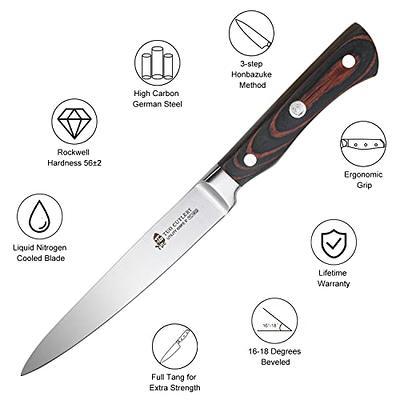 Farberware 7-inch Butcher Knife with Self-Sharpening Blade Cover, Sharp  Kitchen Knife, Black