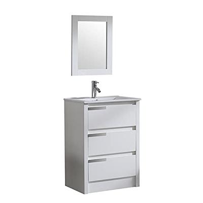 Dropship 21.6 White Bathroom Vanity ; Combo Cabinet ; Bathroom Storage  Cabinet; Single Ceramic Vessel Sink; Left Side Storge to Sell Online at a  Lower Price