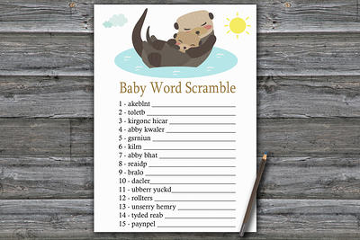 Printable Winnie the Pooh Baby Shower Game Word Scramble - INSTANT