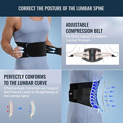 FEATOL Back Brace for Lower Back Pain Back Support Belt for Women & Men Breathable Lower Back Brace with Lumbar Pad Lower Back Pain Relief for