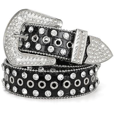 Women Rhinestone Studded Belt Western Cowgirl Bling Full Diamond