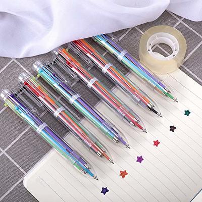 LABUK 20pcs Multicolor Ballpoint Pen 0.5mm 6-in-1 Transparent Barrel  Ballpoint Pen for Office School Supplies Students Children Gift