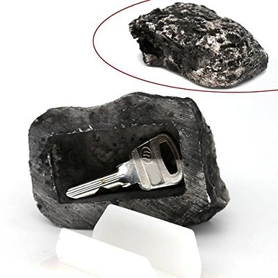 ANINIUCN Fake Rock Hidden Key Box for outside- Looks Feels Like Real Stone  - Safe Resin Spare Key Hider for Outdoor Garden or Yard (Stone Style A)