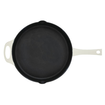 Lava Enameled Cast Iron Skillet 11 inch-Wok with Beechwood Service Platter  