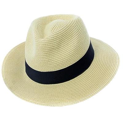 Mens Ladies Crushable Straw Panama Style Sun Hat Summer Hat (Beige) - Yahoo  Shopping