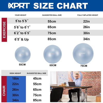 XPRT Fitness Exercise and Workout Ball, Yoga Ball Chair, Great for