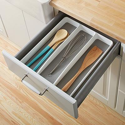 Madesmart Large 3-Compartment Drawer Storage Organizer Tray/Bin For  Kitchen/Vanity/Office, Clear