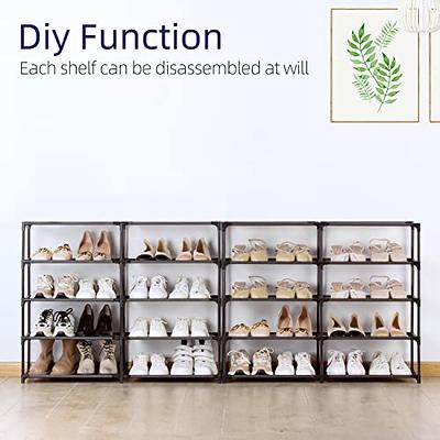 ComHoma Shoe Rack 5 Tiers Large Shoe Rack Organizer for 25 Pairs Space  Saving Shoe Shelf Non-Woven Fabric Shoe Storage Cabinet Adjustable