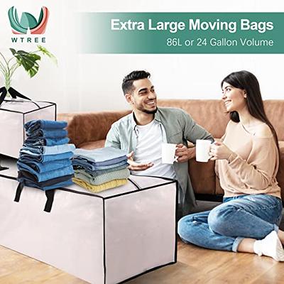 FabSpace Moving Boxes Heavy Duty Moving Bags with Strong Zippers and  Handles Collapsible Moving Supplies, Storage Totes for Packing & Moving  Storing