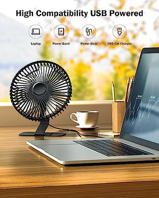 Mini Oscillating Fan USB Rechargeable Fan 4 Speed Quiet Portable Small Desk  Fan