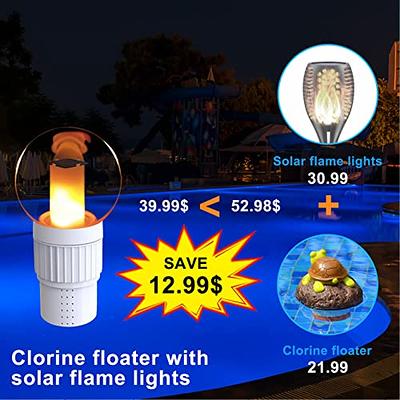 Pool Chlorine Floater, Chlorine Dispenser with Solar Pool Lights