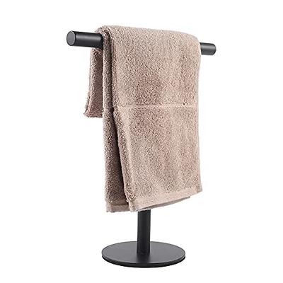 NearMoon Hand Towel Holder with Balanced Marble Base, 304 Stainless Steel Stand  Towel Ring L Shape