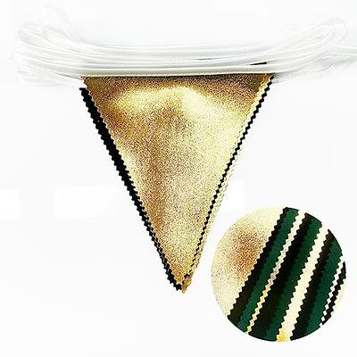 Green Glitter Gold Glliter 10ft Vintage Pennant Banner Paper Triangle  Bunting Flags for Weddings, Birthdays, Baby Showers, Events & Parties –  CakeSupplyShop