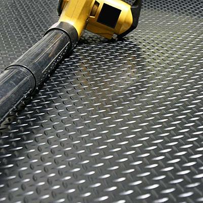 Rubber-Cal Recycled Rubber - 60A - Sheets and Rolls 1/4 in. T x 4 ft. W x 24 ft. L Black Rubber Garage Flooring 21-100