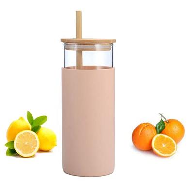 Glass Tumbler with Silicone Sleeve 20 oz