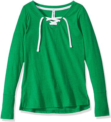 Philadelphia Eagles New Era Girls Youth Lace-Up Long Sleeve T-Shirt -  Midnight Green