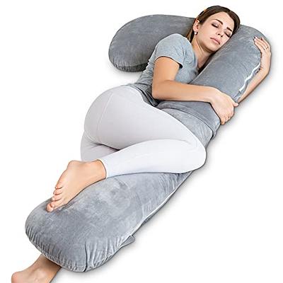 QUEEN ROSE Pregnancy Pillows, E Shaped Full Body Pillow for Sleeping, with  Pregnancy Wedge Pillow for Belly Support, 60 Inch Maternity Pillow for Side  Sleeper, Grey Bubble Velvet - Yahoo Shopping