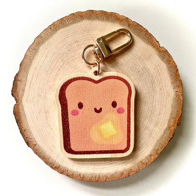 Toast Keychain, Breakfast Accessories, Bread Chibi Bread Otgw