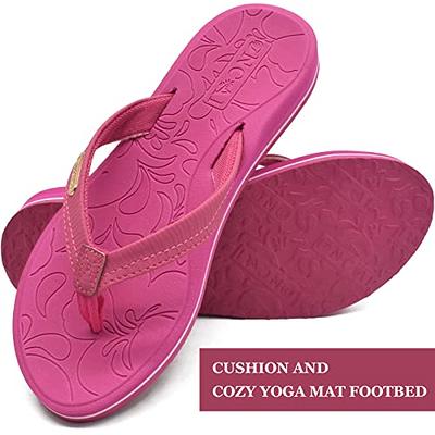 ONCAI Flip Flops For Women Yoga Mat Non-Slip Thong Sandals Summer Beach  Slippers With Arch Support Grey Size 7 - Yahoo Shopping