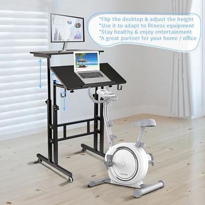 SIDUCAL Mobile Standing Desk, Portable Stand Up Desk, Small Adjustable  Standing Desk Converter with Wheels Home Office Workstation, Rolling Desk