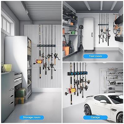 PLUSINNO Fishing Gifts for Men - V6 Vertical Fishing Rod/Pole Holders,  Support Extra Large & Heavy Fishing Rod Combos, Fishing Rod Holders for  Garage, Wall Mounted Fishing Rod Rack Storage : 