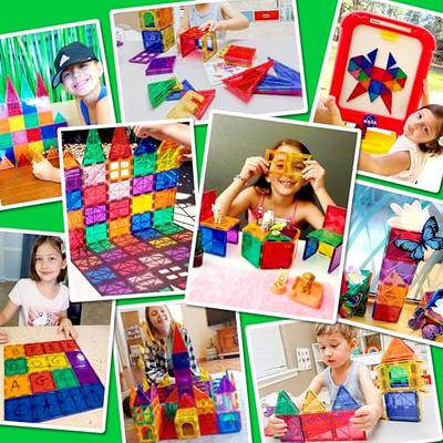 50 pcs Magnetic Building Blocks Magnetic Tiles Set, Toy for 3 4 5 6 7 8  Year Old Boys & Girls Game, Creativity Educational Children's Toys with