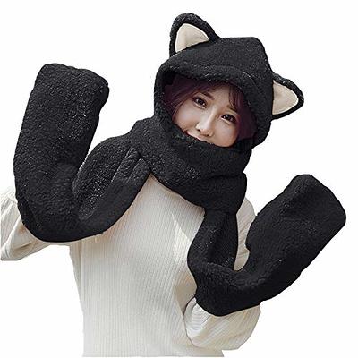 IPENNY 3 in 1 Scarf Hat Gloves Set for Women Girls Winter Thicken