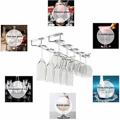 Leevcok 2 Pack Wine Glass Holder Under Shelf or Cabinet Punch-free Wine  Glass Rack Plastic Stemware Rack Glassware Drying Storage Hanger for