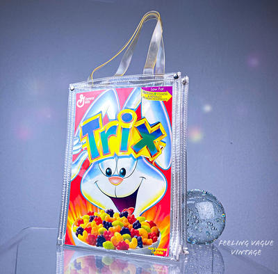 90's Trix The Rabbit Cereal Box Clear Vinyl Tote Purse From Melrose Ave -  Yahoo Shopping