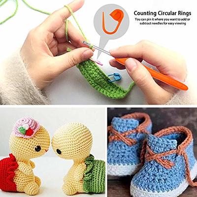 5.5mm Crochet Hooks, Ergonomic Handle Crochet Hooks for Arthritic Hands,  Extra Long Knitting Needles with Stitch Markers DIY Hand Knitting Craft  Tools