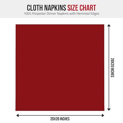 Cloth Napkin Sizing Chart - Sizing Help