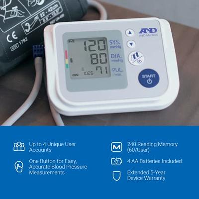 Blood Pressure Monitor for Home Use with Large LCD Display,Annsky Digital  Upper Arm Automatic Measure Blood Pressure and Heart Rate Pulse,2 Sets of