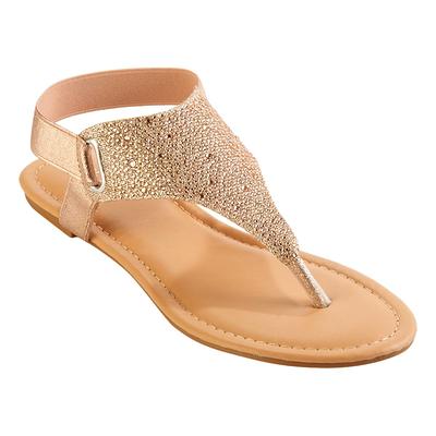 Womens Fifth Luxe Glitter T Strap Thong Sandals Yahoo Shopping