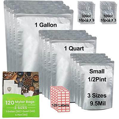 1 Quart 7 Mil Mylar Zip Lock Bags.