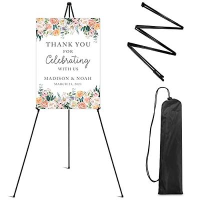 Folding Display Easel Max 63 Artist Portable Tripod Floor Standing  Poster,Lightweight Metal Adjustable Easel Stand for Painting