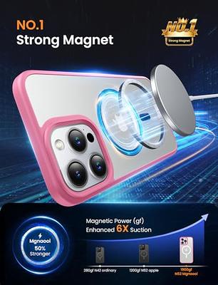 Mgnaooi Magnetic Case for iPhone 13 Pro Case [MIL-Grade Drop Tested &  Compatible with MagSafe] Translucent Matte Back with Aluminum Alloy Keys