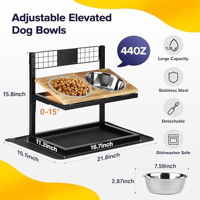 Dropship Elevated Tilted Food And Water Bowl Set, Raised Bowl With
