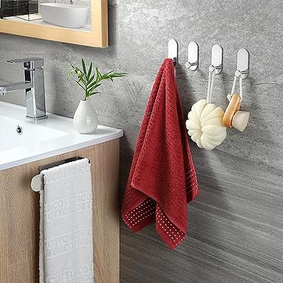 Taozun Hand Towel Holder - Towel Racks for Bathroom with 4 Pack Adhesive Towel  Hooks, Stainless Steel Self Adhesive Towel Bar Set Stick on Wall (Brushed  Silver) - Yahoo Shopping